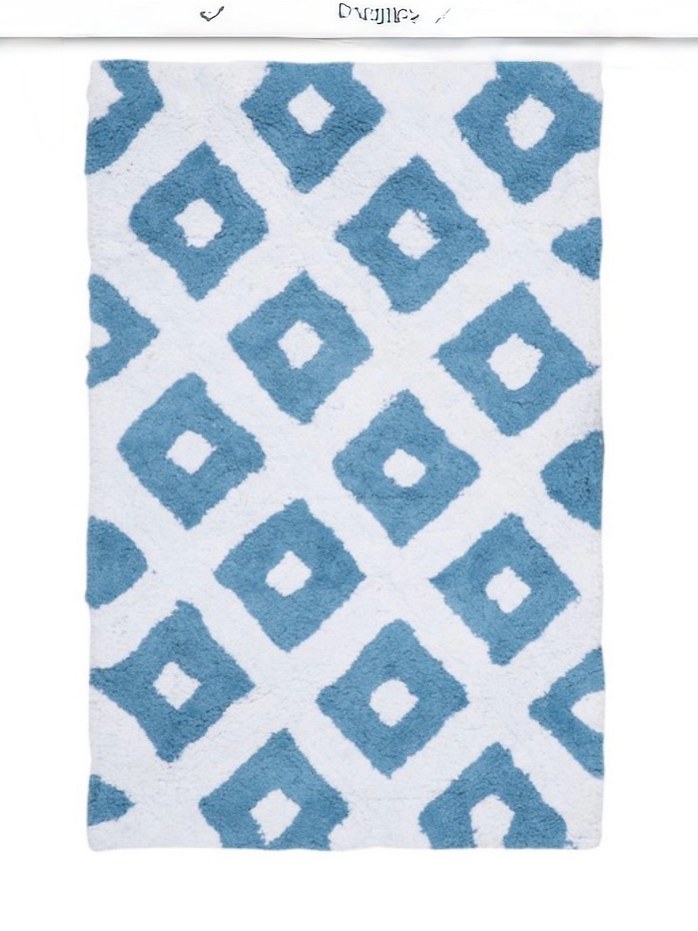 Safavieh Aqua and White Diamond-Pattern Bath Mat - Picture 2 of 5